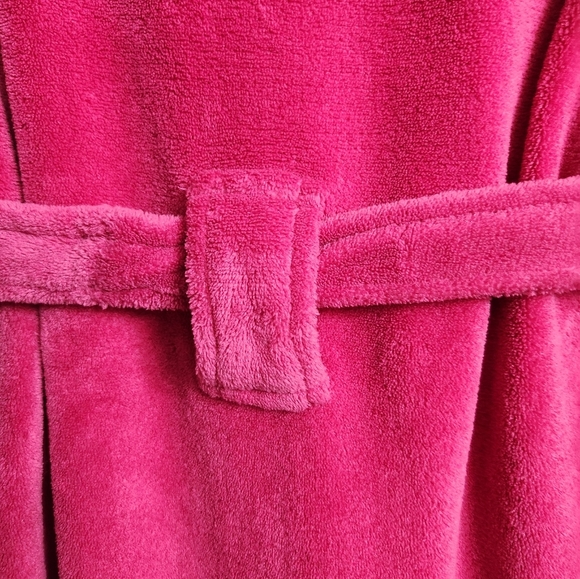 Ulta Beauty Robe S/M Bright Pink Soft Plush Bath Wrap Belted With Sparkles - Picture 8 of 9